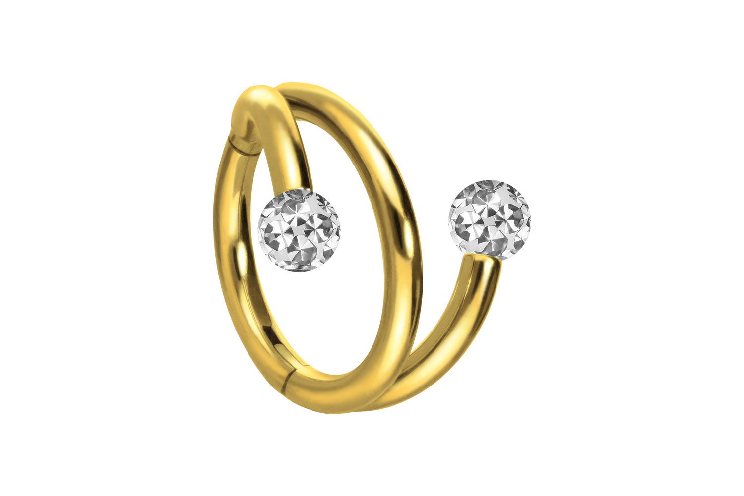 Titan Segmentring Clicker Piercing mit Innengewinde 3 RINGE + 2 EPOXY-KUGELN